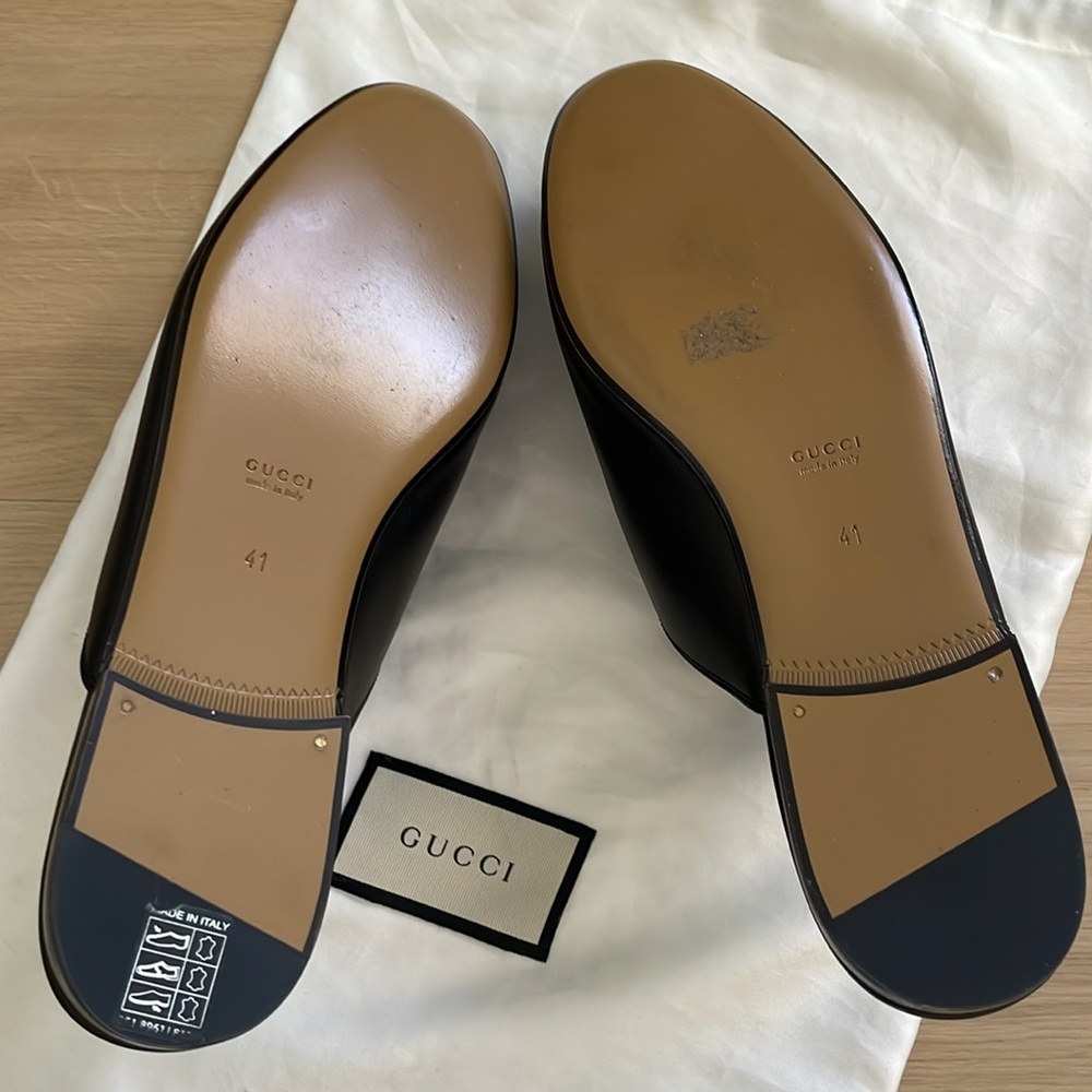 Gucci Black Leather Horsebit Backless Loafers - Picture 8 of 8